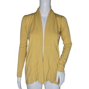 MNG‎ Sweater Women XS Mustard Yellow Cardigan Open Front Casual Office Versatile